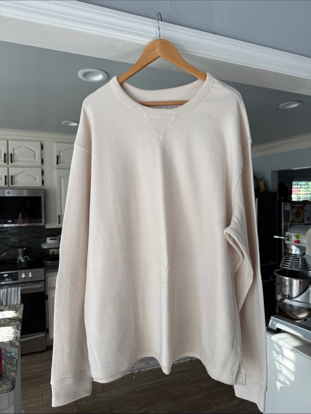 Goodfellow & Co Cream Waffle‑Knit Crewneck Sweater